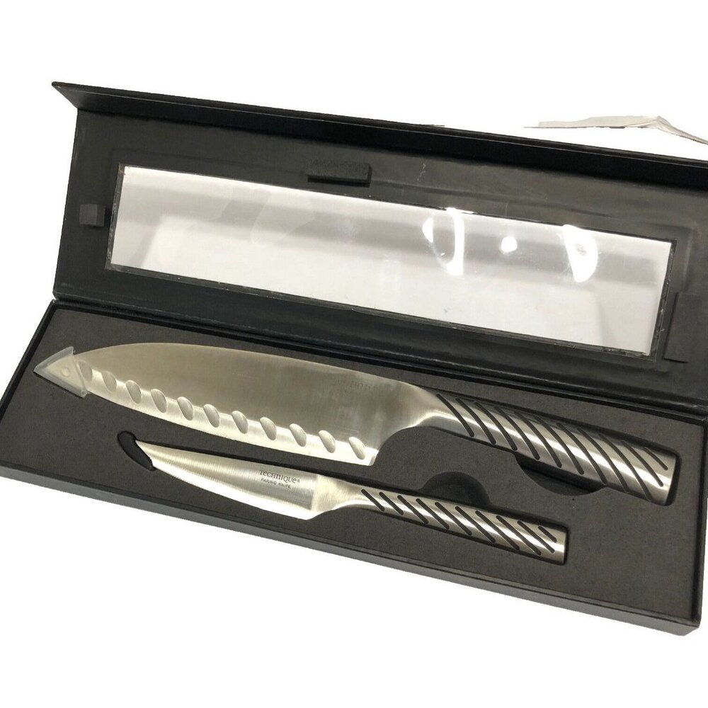 Technique Japanese Stainless Steel 2 PC Katsu Knife Set Chef Paring Boxed QVC